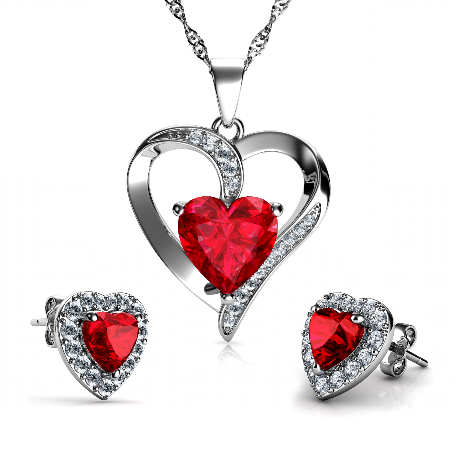 Buy Isabella Heart Necklace & Earring Set - Forever New