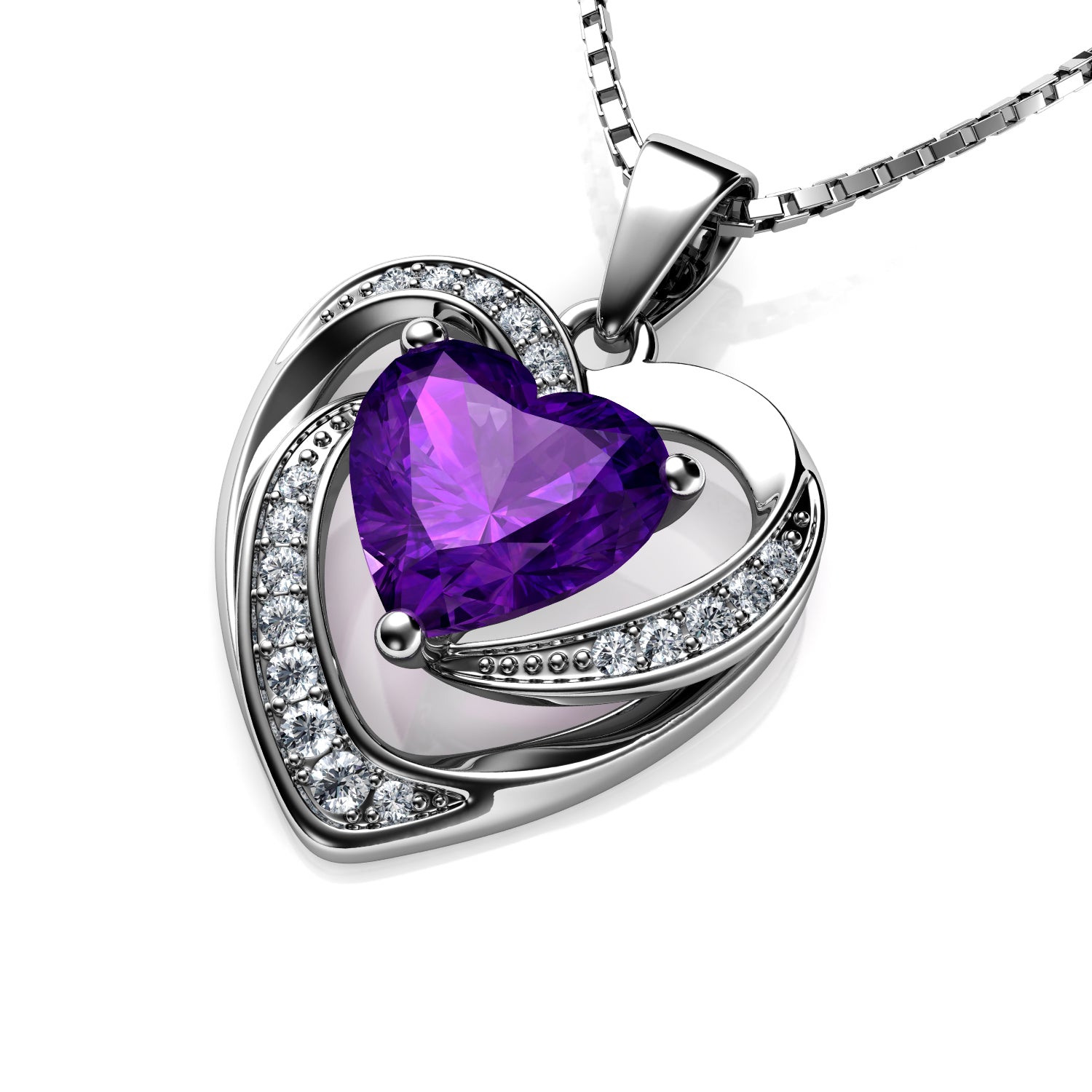 Purple on sale heart pendant