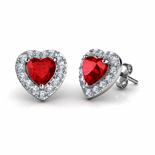 Love Prophet's Heart Ruby Red Cz 925 high quality Sterling Silver Dangle Statement Earrings